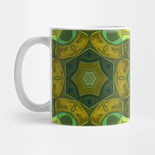 Mosaic Mandala Flower Yellow and Blue Mug